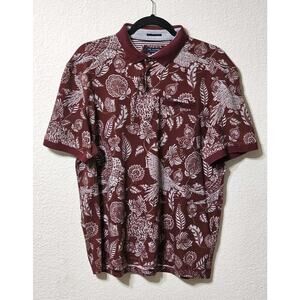 Ted Baker Shirt Mens S Short Sleeve Animal Print Pull Over 100% Cotton Pullover